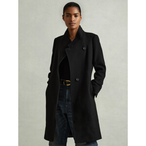 REISS MAUDE Wool Blend Longline Double Breasted Coat